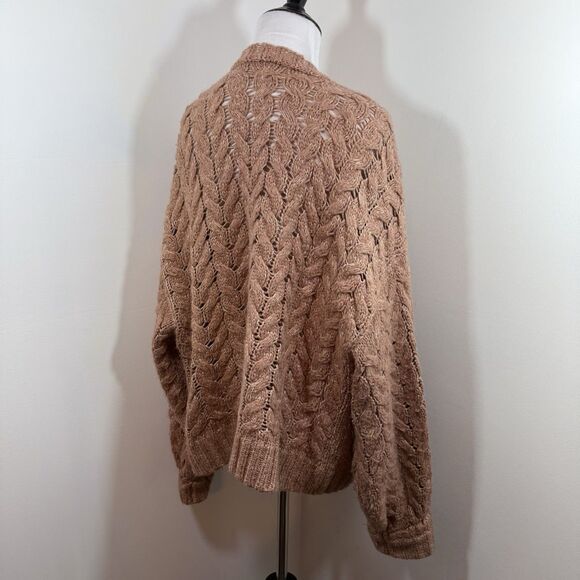 Kendall & Kylie Tan Cardigan Sweater One Size Balloon Sleeves Women - Picture 3 of 11